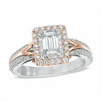 Vera Wang Love Collection 0.95 CT. T.W. Emerald-Cut Diamond Engagement Ring in 14K Two-Tone Gold|Peoples Jewellers