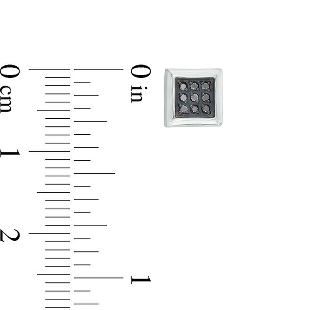 0.09 CT. T.W. Black Diamond Square Stud Earrings in Stainless Steel