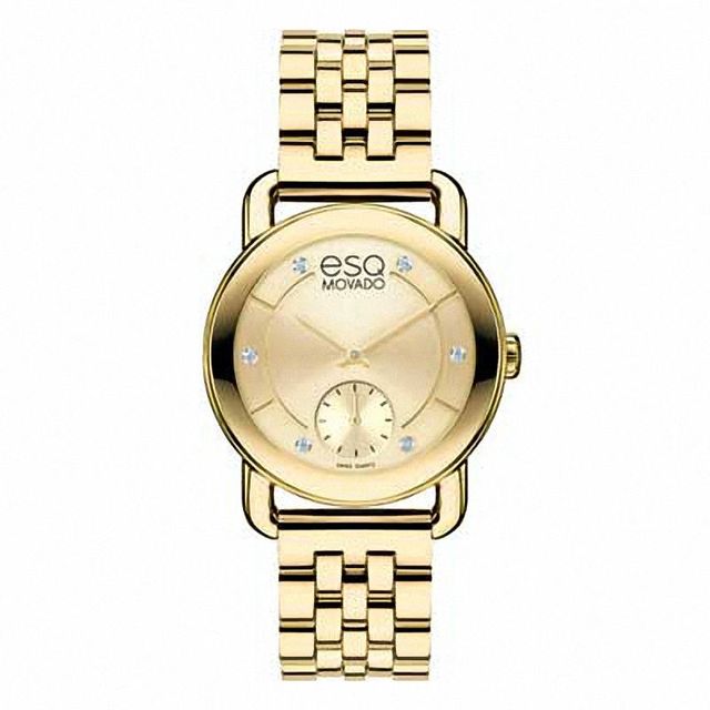 Ladies' ESQ Movado Classica Diamond Accent Gold-Tone Watch (Model: 07101417)|Peoples Jewellers