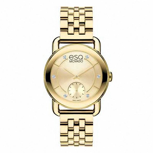 Ladies' ESQ Movado Classica Diamond Accent Gold-Tone Watch (Model: 07101417)