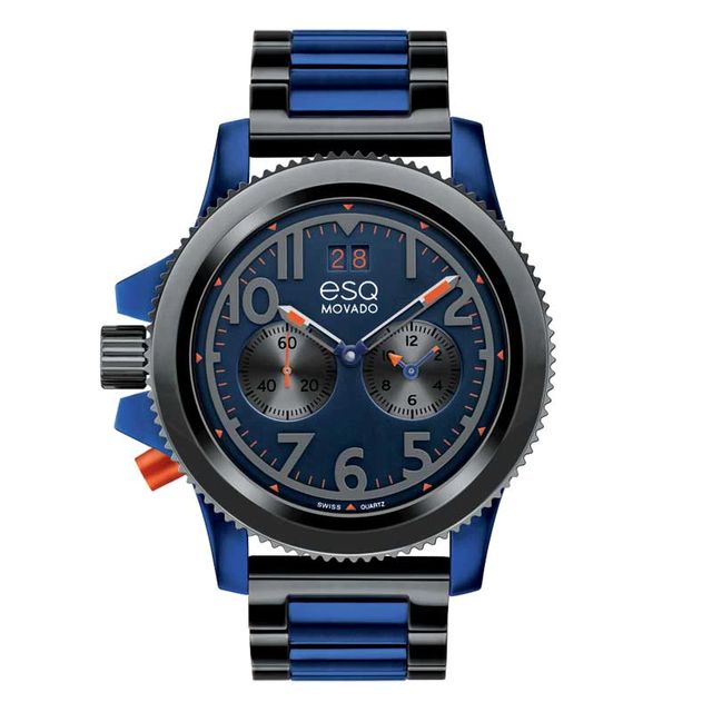 Men's ESQ Movado Fusion "Lefty" Two-Tone Watch with Blue Dial (Model: 07301451)