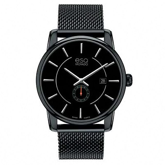 Men's ESQ Movado Capital Black Mesh Watch (Model: 07301445)|Peoples Jewellers