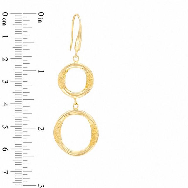 Charles Garnier Twist Circle Drop Earrings in Sterling Silver with 18K Gold Plate|Peoples Jewellers