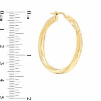 Charles Garnier 35mm Slim Twist Hoop Earrings in Sterling Silver with 18K Gold Plate|Peoples Jewellers