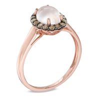 Oval Moonstone and 0.24 CT. T.W. Enhanced Champagne Diamond Ring in 10K Rose Gold|Peoples Jewellers