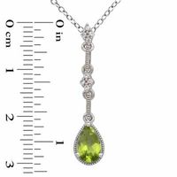 Pear-Shaped Peridot and Lab-Created White Sapphire Pendant and Earrings Set in Sterling Silver|Peoples Jewellers