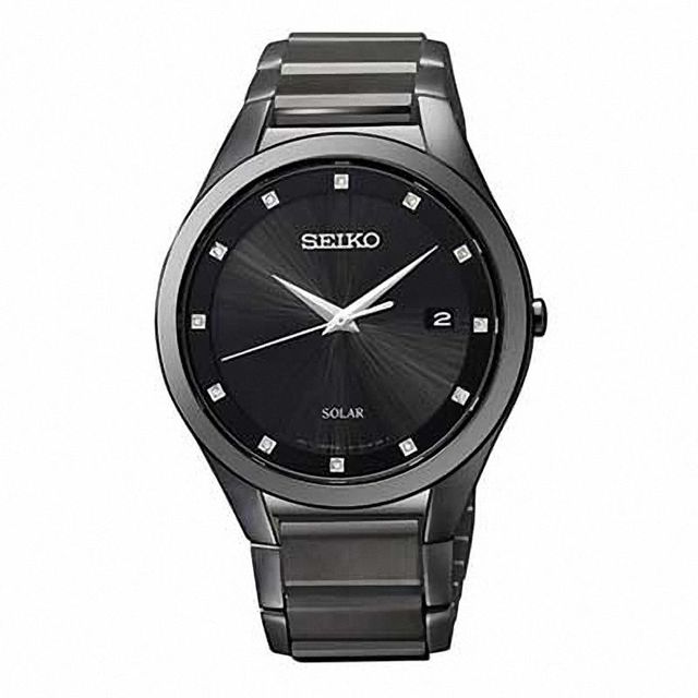 Peoples Men's Seiko Solar Diamond Watch (Model: SNE243) | Bramalea City  Centre