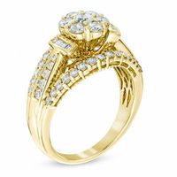 1.25 CT. T.W. Diamond Cluster Engagement Ring in 10K Gold|Peoples Jewellers