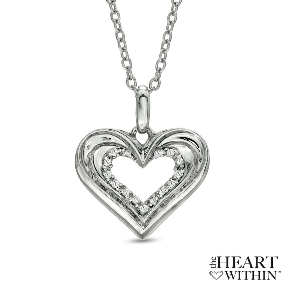 The Heart Within™ Diamond Accent Heart Pendant in Sterling Silver|Peoples Jewellers