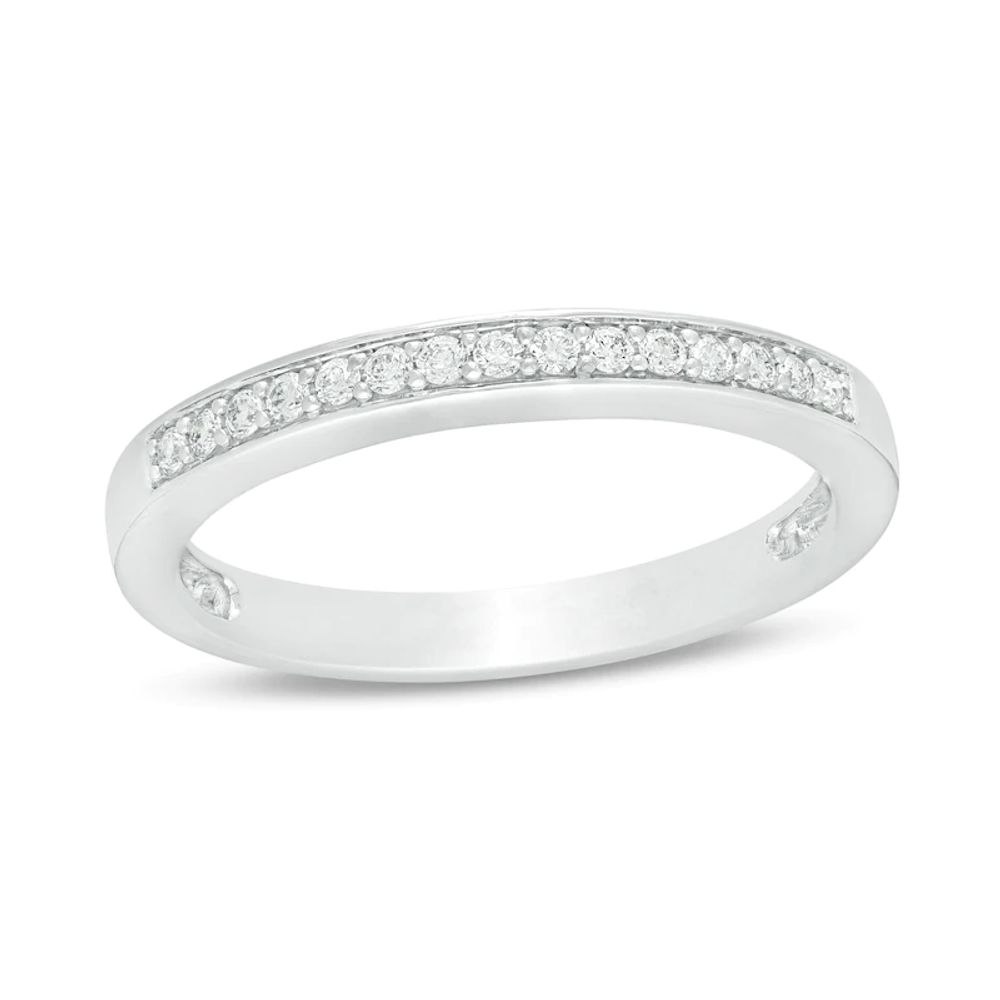 0.12 CT. T.W. Diamond Vintage-Style Anniversary Band in 14K White Gold|Peoples Jewellers