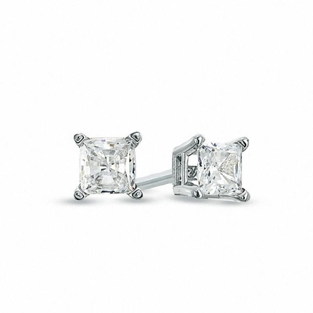 Celebration Canadian Grand™ 0.50 CT. T.W. Princess-Cut Diamond Solitaire Earrings in 14K White Gold (H-I/I1)|Peoples Jewellers