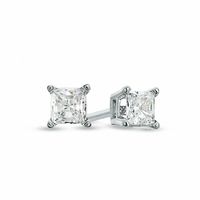 Celebration Canadian Grand™ 0.50 CT. T.W. Princess-Cut Certified Diamond Solitaire Earrings in 14K White Gold (H-I/I1)|Peoples Jewellers