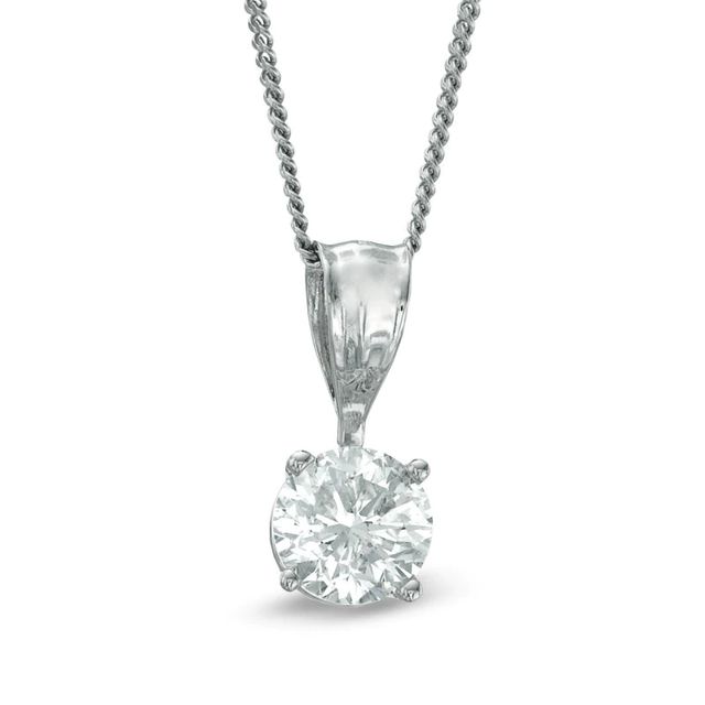 Celebration Canadian Ideal 0.50 CT. Certified Diamond Solitaire Pendant in 14K White Gold (I/I1)|Peoples Jewellers