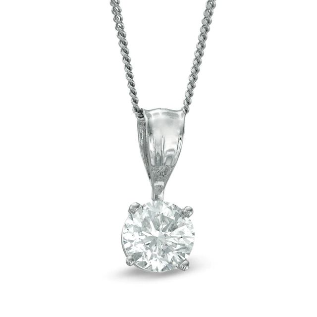 Celebration Canadian Ideal 0.50 CT. Certified Diamond Solitaire Pendant in 14K White Gold (I/I1)