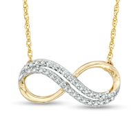 0.10 CT. T.W. Diamond Sideways Infinity Necklace in 10K Gold|Peoples Jewellers