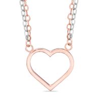 Double Row Heart Necklace in 10K Two-Tone Gold|Peoples Jewellers