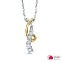 0.20 CT. T.W. Certified Canadian Diamond Journey Pendant in 14K Two-Tone Gold (I/I1)|Peoples Jewellers