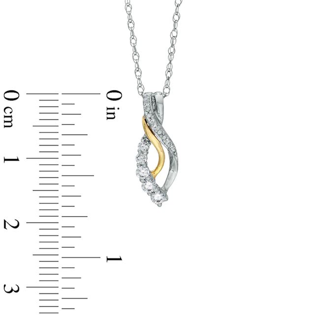 0.20 CT. T.W. Certified Canadian Diamond Teardrop Pendant in 14K Two-Tone Gold (I/I1)|Peoples Jewellers