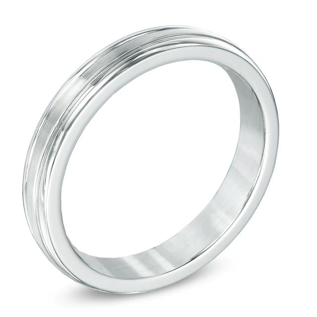 Men's 4.0mm Comfort-Fit Wedding Band in Sterling Silver