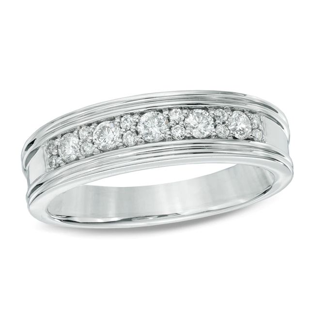 Men's CT. T.W. Diamond Band in 10K White Gold|Peoples Jewellers