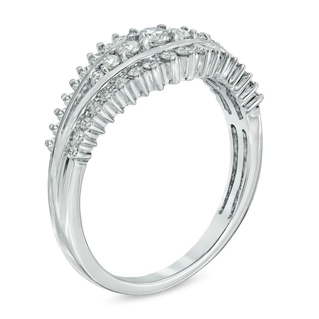 CT. T.W. Diamond Split Row Engagement Ring in 14K White Gold|Peoples Jewellers