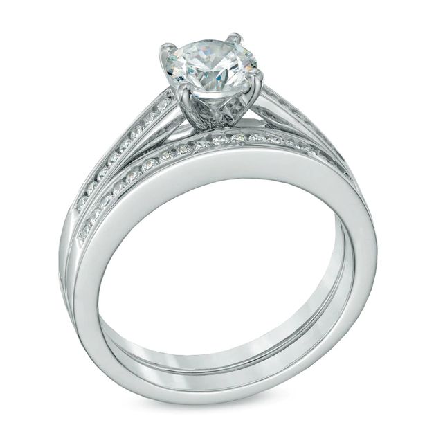 CT. T.W. Certified Canadian Diamond Bridal Set in 14K White Gold (I/I2)|Peoples Jewellers