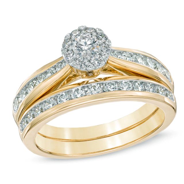 1.00 CT. T.W. Diamond Frame Bridal Set in 14K Gold|Peoples Jewellers