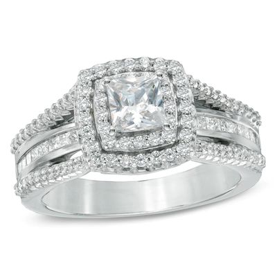 Celebration Canadian Lux® 1.00 CT. T.W. Princess-Cut Certified Diamond Ring in 18K White Gold (I/SI2)|Peoples Jewellers