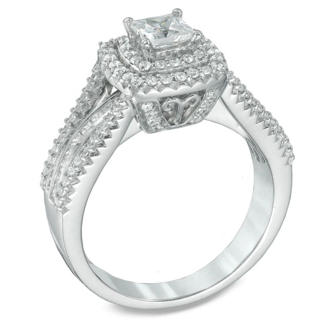 Celebration Canadian Lux® 1.00 CT. T.W. Princess-Cut Certified Diamond Ring in 18K White Gold (I/SI2)