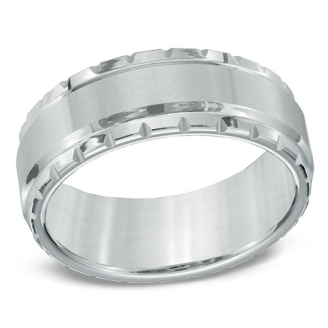 Triton Men's 8.0mm Comfort Fit White Tungsten Wedding Band - Size 10|Peoples Jewellers