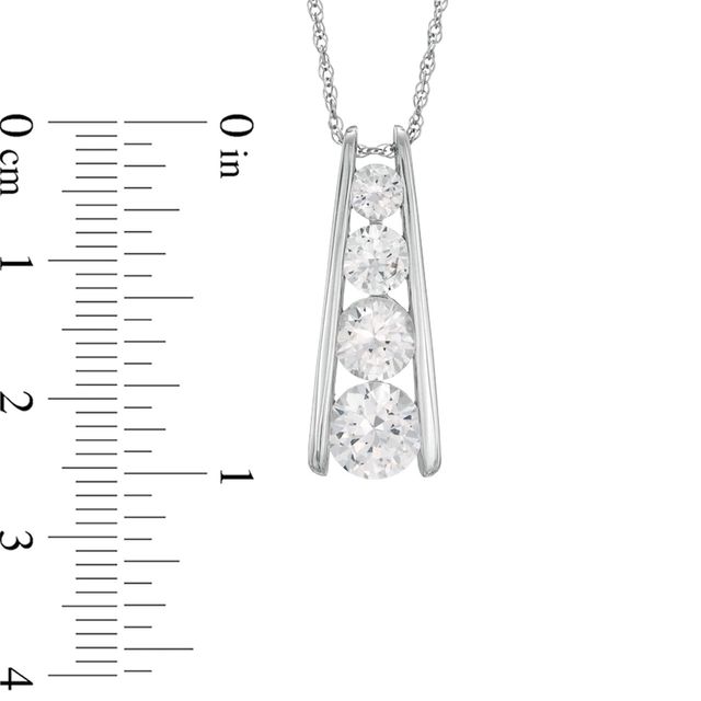 Journey Lab-Created White Sapphire Ladder Pendant in Sterling Silver|Peoples Jewellers