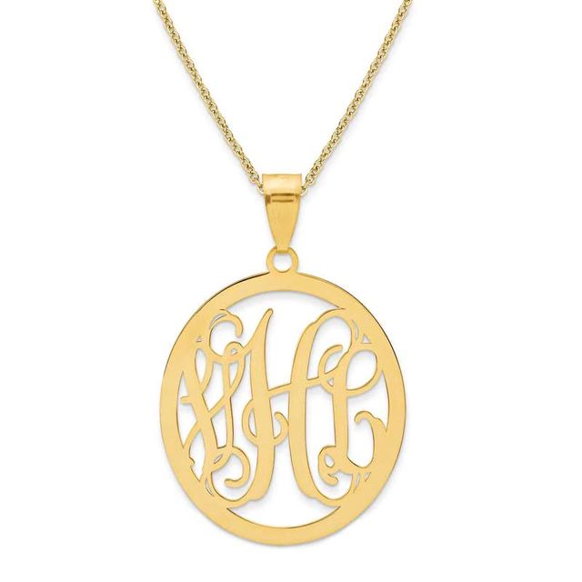 Monogram Oval Pendant in 10K Gold (3 Initials