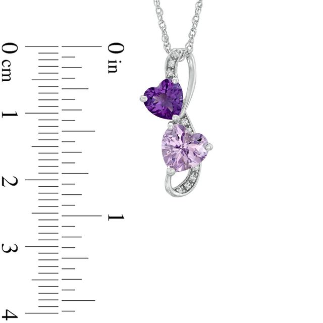 Heart-Shaped Rose de France, Purple Amethyst and Lab-Created White Sapphire Infinity Pendant in Sterling Silver|Peoples Jewellers