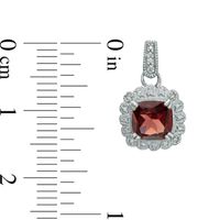 Garnet and 0.11 CT. T.W. Diamond Pendant, Ring and Earrings Set in Sterling Silver - Size 7|Peoples Jewellers