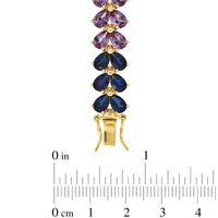 Pear-Shaped Lab-Created Multi-Gemstone Bracelet in Sterling Silver with 18K Gold Plate - 7.25"|Peoples Jewellers