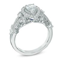 Vera Wang Love Collection 1.00 CT. T.W. Pear-Shaped Diamond Frame Engagement Ring in 14K White Gold|Peoples Jewellers