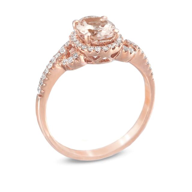 Oval Morganite and 0.21 CT. T.W. Diamond Ring in 10K Rose Gold|Peoples Jewellers