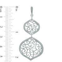 Filigree Double Drop Earrings in Sterling Silver|Peoples Jewellers