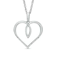 Diamond Accent Heart Pendant in Sterling Silver|Peoples Jewellers