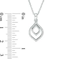 0.05 CT. T.W. Diamond Open Double Teardrop Pendant in Sterling Silver|Peoples Jewellers