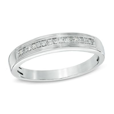 Ladies' Diamond Accent Wedding Band in 10K White Gold|Peoples Jewellers