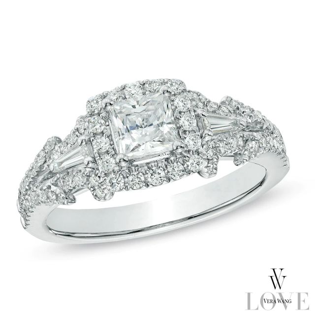 Vera Wang Love Collection 0.95 CT. T.W. Princess-Cut Diamond Frame Engagement Ring in 14K White Gold|Peoples Jewellers