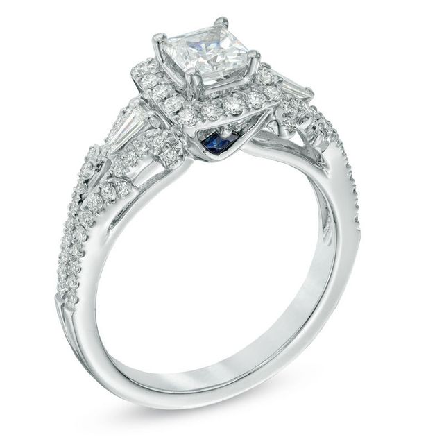 Vera Wang Love Collection 0.95 CT. T.W. Princess-Cut Diamond Frame Engagement Ring in 14K White Gold|Peoples Jewellers