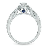 Vera Wang Love Collection 0.70 CT. T.W. Oval Diamond Frame Engagement Ring in 14K White Gold|Peoples Jewellers