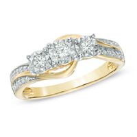 0.25 CT. T.W. Diamond Three Stone Engagement Ring in 10K Gold|Peoples Jewellers