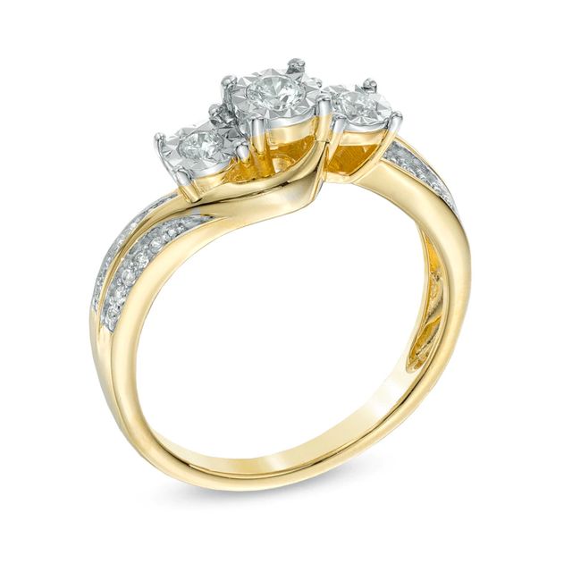 0.25 CT. T.W. Diamond Three Stone Engagement Ring in 10K Gold