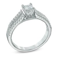 0.50 CT. T.W. Princess-Cut Diamond Split Shank Engagement Ring in 10K White Gold|Peoples Jewellers