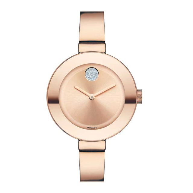 Ladies' Movado Bold® Crystal Rose-Tone Bangle Watch (Model: 3600202)|Peoples Jewellers