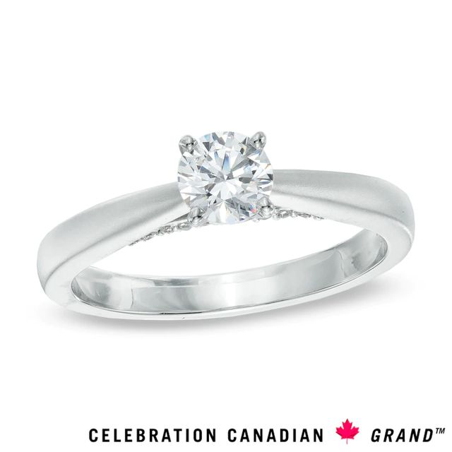 Celebration Canadian Ideal 0.50 CT. T.W. Solitaire Certified Diamond Ring in 14K White Gold (I/I1)|Peoples Jewellers
