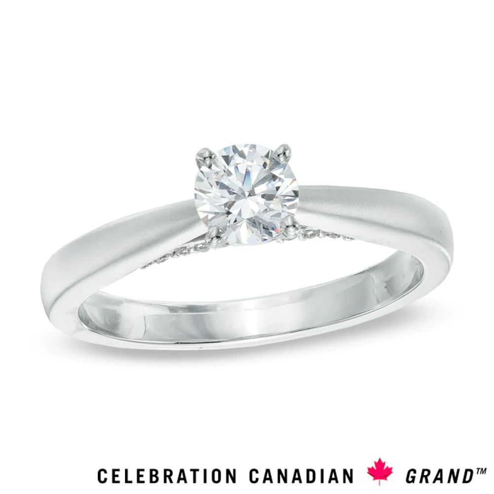 Celebration Canadian Ideal 0.50 CT. T.W. Solitaire Certified Diamond Ring in 14K White Gold (I/I1)|Peoples Jewellers